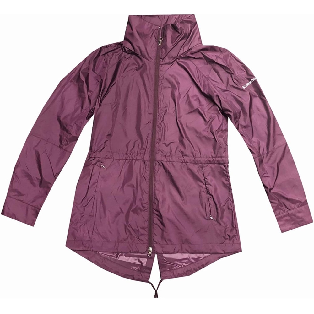 Columbia Womens Sustina Springs long lined Windbreaker. Medium purple